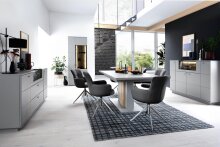 Esszimmerstuhl >Megara< (2-er Set) in Anthrazit aus Metall - 60x87x64cm (BxHxT)