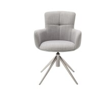 Esszimmerstuhl >Megara< (2-er Set) in Grau aus Metall - 60x87x64cm (BxHxT)