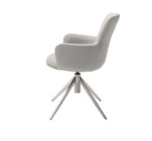 Esszimmerstuhl >Megara< (2-er Set) in Grau aus Metall - 60x87x64cm (BxHxT)