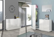 Garderobenpaneel >Viterbo< Beton oder Schiefer oder Weiß-Hochglanz