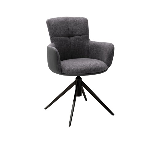 Esszimmerstuhl >Megara< (2-er Set) in Anthrazit aus Metall - 60x87x64cm (BxHxT)