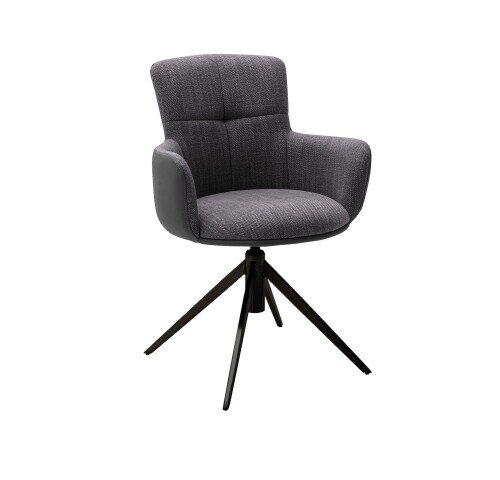 Esszimmerstuhl >Megara< (2-er Set) in Anthrazit aus Metall - 60x87x64cm (BxHxT)