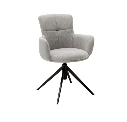 Esszimmerstuhl >Megara< (2-er Set) in Grau aus Metall - 60x87x64cm (BxHxT)