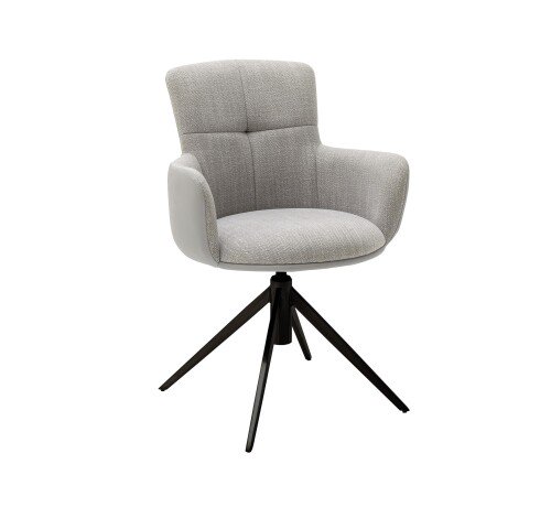Esszimmerstuhl >Megara< (2-er Set) in Grau aus Metall - 60x87x64cm (BxHxT)