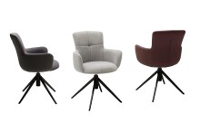 Esszimmerstuhl >Megara< (2-er Set) in Grau aus Metall - 60x87x64cm (BxHxT)