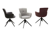Esszimmerstuhl >Megara< (2-er Set) in Grau aus Metall - 60x87x64cm (BxHxT)
