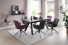 Esszimmerstuhl >Megara< (2-er Set) in Rot aus Metall - 60x87x64cm (BxHxT)