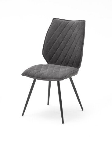 Esszimmerstuhl >Nashville< (2-er Set) in Anthrazit aus Metall - 50x96x64 (BxHxT)