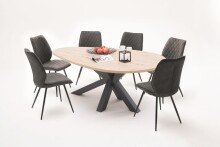Esszimmerstuhl >Nashville< (2-er Set) in Anthrazit aus Metall - 50x96x64 (BxHxT)