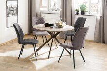 Esszimmerstuhl >Nashville< (2-er Set) in Anthrazit aus Metall - 50x96x64 (BxHxT)