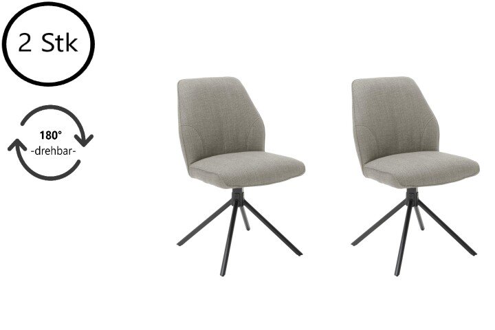Esszimmerstuhl >Pettau< (2-er Set) in Cappuccino aus Metall - 49x88x63cm (BxHxT)