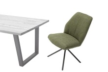 Esszimmerstuhl >Pettau< (2-er Set) in Olive aus Metall - 49x88x63cm (BxHxT)