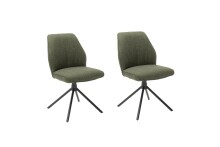 Esszimmerstuhl >Pettau< (2-er Set) in Olive aus Metall - 49x88x63cm (BxHxT)