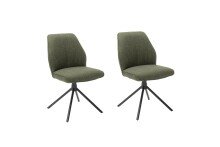 Esszimmerstuhl >Pettau< (2-er Set) in Olive aus Metall - 49x88x63cm (BxHxT)