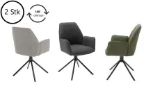 Esszimmerstuhl >Pettau< (2-er Set) in  aus Metall -...