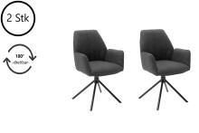 Esszimmerstuhl >Pettau< (2-er Set) in Anthrazit aus Metall - 59x88x63cm (BxHxT)