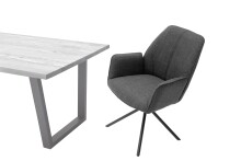Esszimmerstuhl >Pettau< (2-er Set) in Anthrazit aus Metall - 59x88x63cm (BxHxT)