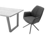 Esszimmerstuhl >Pettau< (2-er Set) in Anthrazit aus Metall - 59x88x63cm (BxHxT)