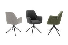 Esszimmerstuhl >Pettau< (2-er Set) in Anthrazit aus Metall - 59x88x63cm (BxHxT)