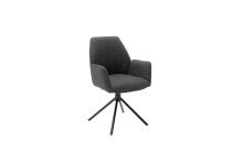 Esszimmerstuhl >Pettau< (2-er Set) in Anthrazit aus Metall - 59x88x63cm (BxHxT)