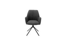 Esszimmerstuhl >Pettau< (2-er Set) in Anthrazit aus Metall - 59x88x63cm (BxHxT)