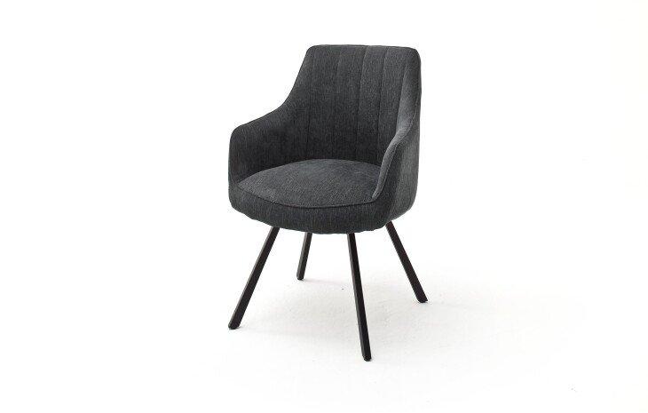 Esszimmerstuhl >Sami< (2-er Set) in Anthrazit aus Metall - 60x87x61cm (BxHxT)