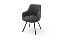 Esszimmerstuhl >Sami< (2-er Set) in Anthrazit aus Metall - 60x87x61cm (BxHxT)