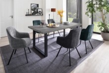 Esszimmerstuhl >Sami< (2-er Set) in Anthrazit aus Metall - 60x87x61cm (BxHxT)