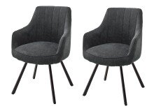 Esszimmerstuhl >Sami< (2-er Set) in Anthrazit aus Metall - 60x87x61cm (BxHxT)