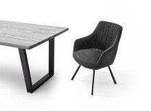 Esszimmerstuhl >Sami< (2-er Set) in Anthrazit aus Metall - 60x87x61cm (BxHxT)