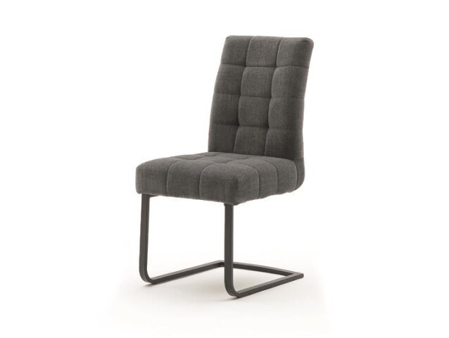 Esszimmerstuhl >Salta< (2-er Set) in Dunkelgrau aus Metall - 48x96x64cm (BxHxT)