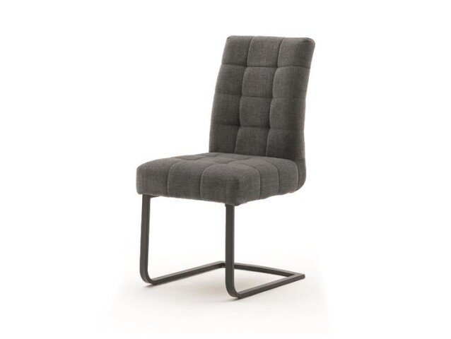 Esszimmerstuhl >Salta< (2-er Set) in Dunkelgrau aus Metall - 48x96x64cm (BxHxT)