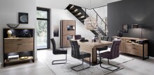 Esszimmerstuhl >Salta< (2-er Set) in Dunkelgrau aus Metall - 48x96x64cm (BxHxT)
