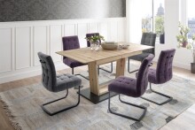 Esszimmerstuhl >Salta< (2-er Set) in Dunkelgrau aus Metall - 48x96x64cm (BxHxT)