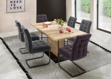 Esszimmerstuhl >Salta< (2-er Set) in Dunkelgrau aus Metall - 48x96x64cm (BxHxT)