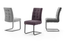 Esszimmerstuhl >Salta< (2-er Set) in Dunkelgrau aus Metall - 48x96x64cm (BxHxT)