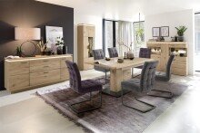 Esszimmerstuhl >Salta< (2-er Set) in Dunkelgrau aus Metall - 48x96x64cm (BxHxT)