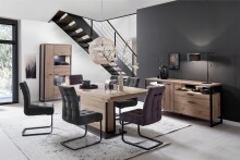 Esszimmerstuhl >Salta< (2-er Set) in Dunkelgrau aus Metall - 48x96x64cm (BxHxT)