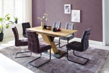 Esszimmerstuhl >Salta< (2-er Set) in Dunkelgrau aus Metall - 48x96x64cm (BxHxT)
