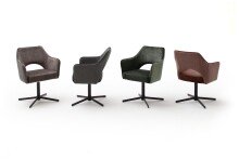 Esszimmerstuhl >Viannos< (2-er Set) in Anthrazit aus Metall - 64x85x61cm (BxHxT)