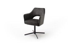 Esszimmerstuhl >Viannos< (2-er Set) in Anthrazit aus Metall - 64x85x61cm (BxHxT)