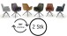 Polsterdrehstuhl >Ottawa< (2-er Set) in  aus Metall - 60x89x64cm (BxHxT)