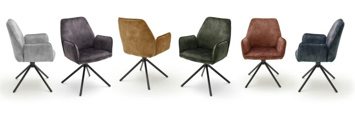 Polsterdrehstuhl >Ottawa< (2-er Set) in Anthrazit aus Metall - 60x89x64cm (BxHxT)