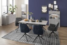Polsterdrehstuhl >Ottawa< (2-er Set) in Anthrazit aus Metall - 60x89x64cm (BxHxT)