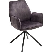 Polsterdrehstuhl >Ottawa< (2-er Set) in Anthrazit aus Metall - 60x89x64cm (BxHxT)