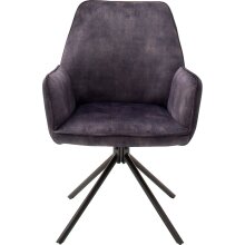 Polsterdrehstuhl >Ottawa< (2-er Set) in Anthrazit aus Metall - 60x89x64cm (BxHxT)