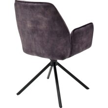 Polsterdrehstuhl >Ottawa< (2-er Set) in Anthrazit aus Metall - 60x89x64cm (BxHxT)