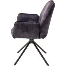 Polsterdrehstuhl >Ottawa< (2-er Set) in Anthrazit aus Metall - 60x89x64cm (BxHxT)