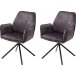 Polsterdrehstuhl >Ottawa< (2-er Set) in Anthrazit aus Metall - 60x89x64cm (BxHxT)