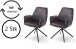 Polsterdrehstuhl >Ottawa< (2-er Set) in Anthrazit aus Metall - 60x89x64cm (BxHxT)
